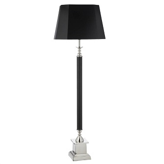 Elegancka lampa podłogowa Marala czarna z abażurem